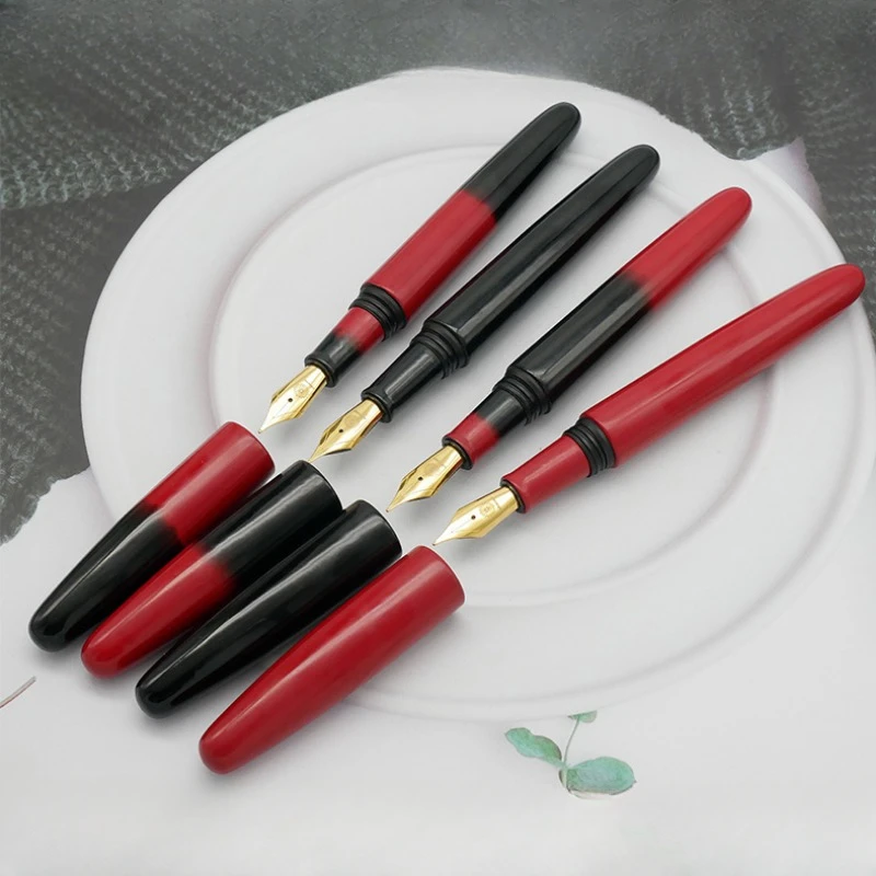 

YIHAN WANCHER Hard Rubber Raw Lacquer Fountain Pen Big Size Duplex Color EF/F/M 0.38/0.5/0.7mm Nib Ink Pen Japanese Stationery