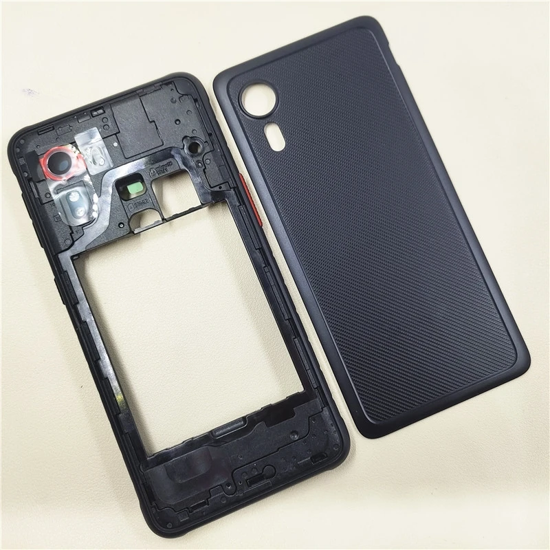 A+++ Full Housing For Samsung Galaxy Xcover 5 G525 G525F Middle Frame+Battery Cover Back Rear Door Housing Case With Camera Lens