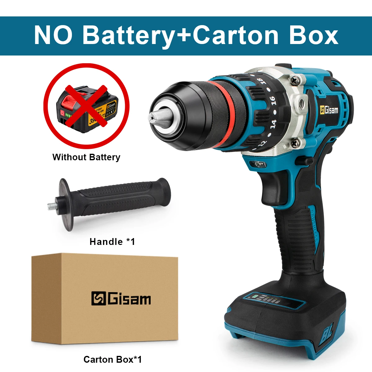 480N.M borstelloze elektrische klopboormachine accuboormachine 13 mm elektrische schroevendraaier DIY driver elektrisch gereedschap voor Makita 18V batterijpin