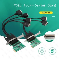 PCIE 1x To 4-port RS232 Serial Port Card Adapter 2-port 4-port Expansion Card Desktop General-purpose COM Card