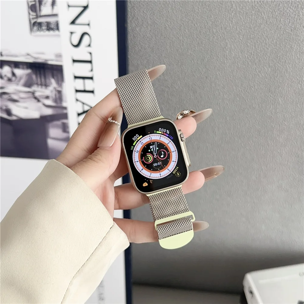 Milan Steel Magnetic Strap for Apple Watch Band 9 8 7 41mm 45mm Ultra 2 49mm 44mm 40mm 38 42mm Bracelet for Iwatch Series 6 5 4