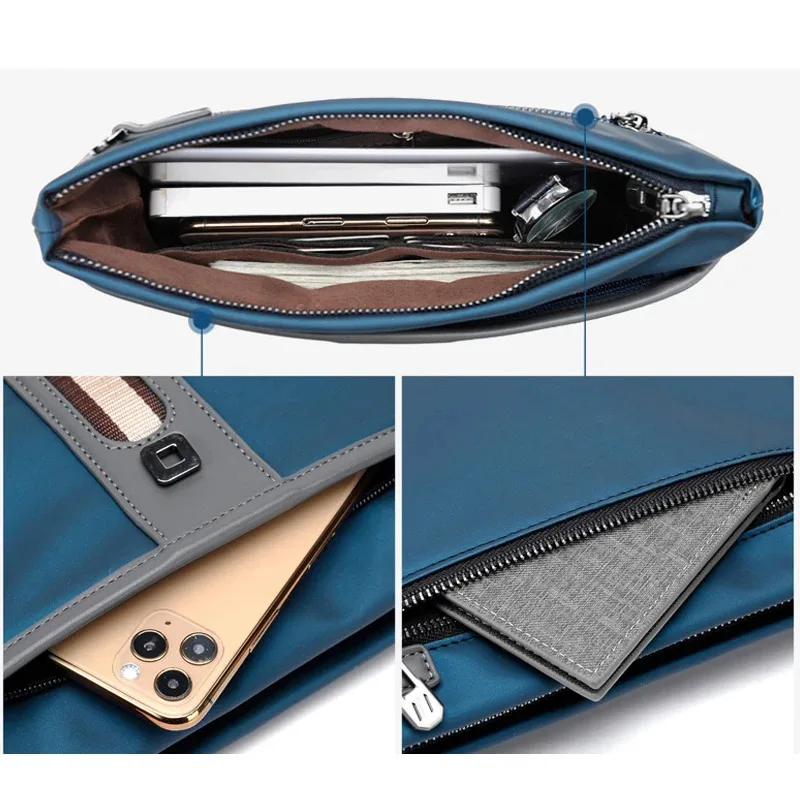 Business Man Handbag Cellphone Clutch Oxford Bag Waterproof Wallets Casual Men Envelope Mobile PhoneBags
