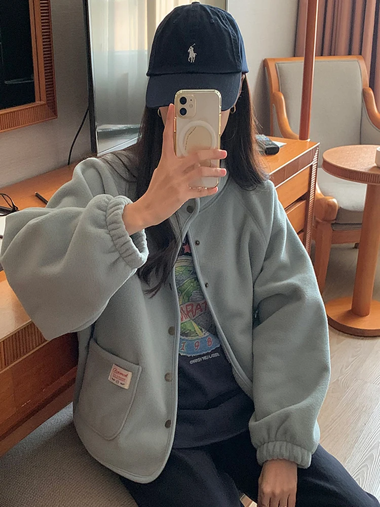 

Женская утепленная хлопковая куртка-пальто с воротником-стойкой, свободного кроя, осенне-зимняя, теплая, двусторонняя, в стиле ретро, короткое пальто