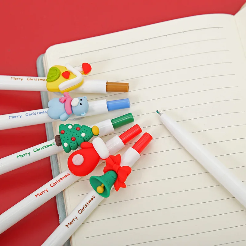 2pcs Christmas Series Gel Pen Signature Writing Press Neutral Pen Cute Cartoon Students Office Cheap Kawaii Stationery