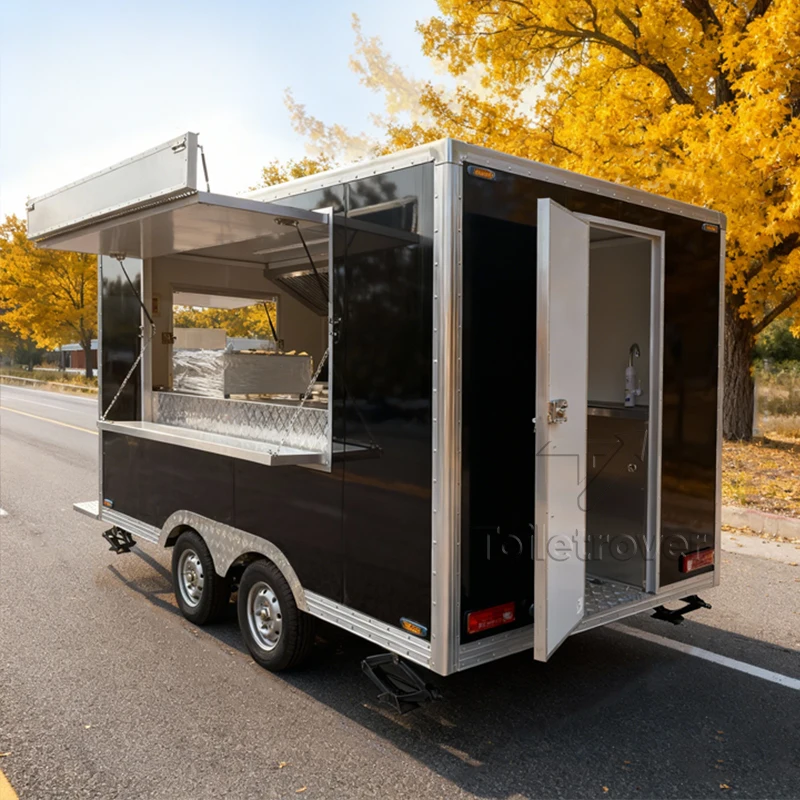 

Usa Uk Standard Commercial Food Truck Sweet Snack Curved Mobile Food Trailer Outdoor Mobile Food Truck Trailer with Deep Fryer