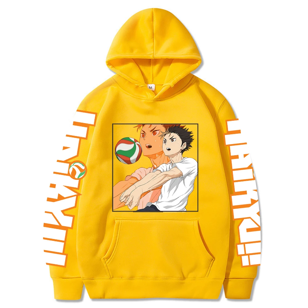 Fashion Anime Haikyuu Yu Nishinoya Hoodies Japan Creative Manga Volleyball Junior Clothes Winter Long Sleeve Oversize Sweatshirt