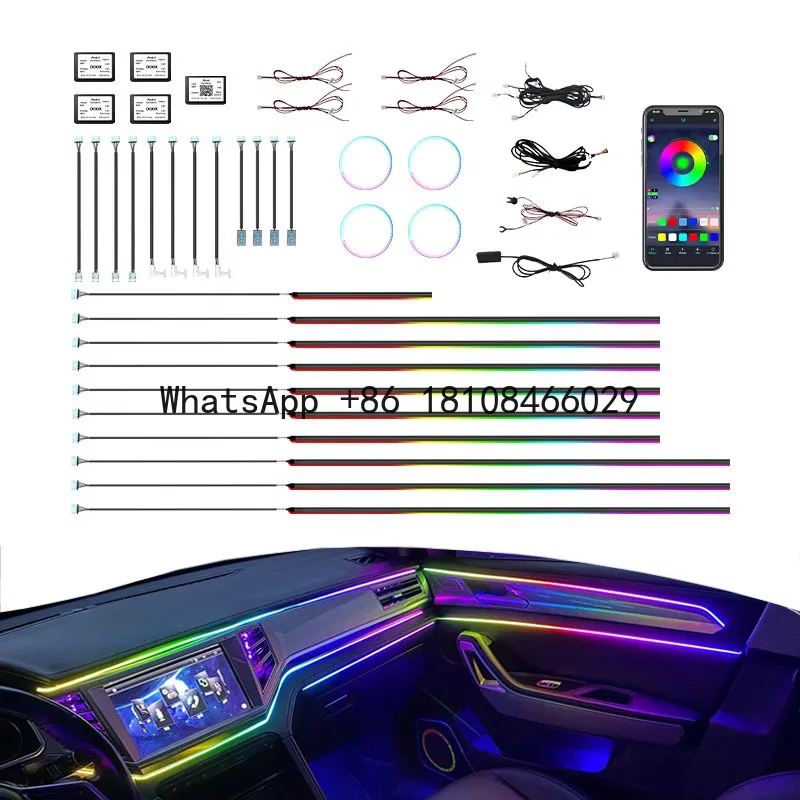 

Car Decorative Lighting Supplier RGB Dynamic Symphony Car Interior Light 18 / 22 in 1 Ambient Atmosphere LED Light Kit for Car