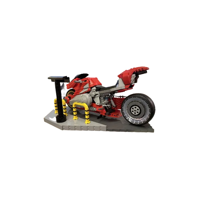 1082 pçs garagem diy moc 2077 blocos de construção da bicicleta motocicleta corrida montagem modelo brinquedo tijolo exposição presente aniversário das crianças