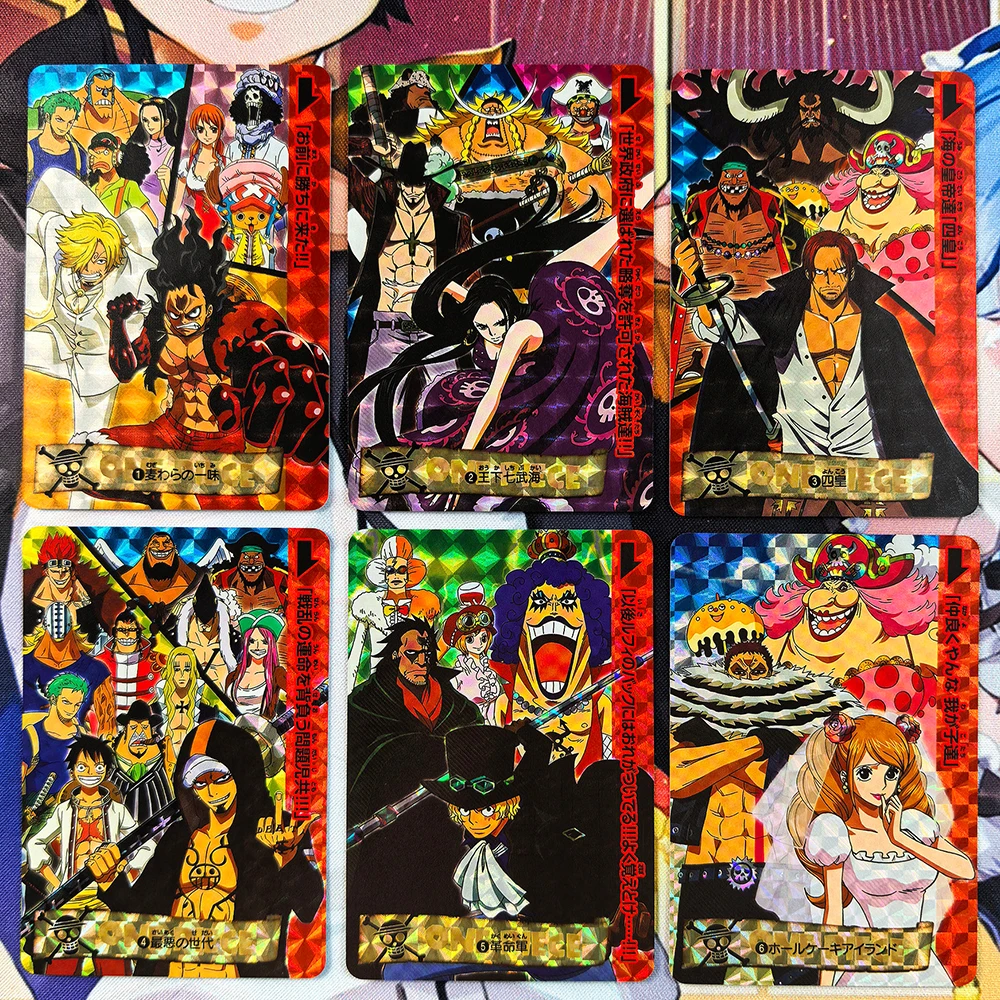 One Piece DIY homemade 3PCS/SET Shanks Hancock Luffy Vivi Nami Colorful Gauze Glitter Plaid Collectible Cards Holiday Gifts