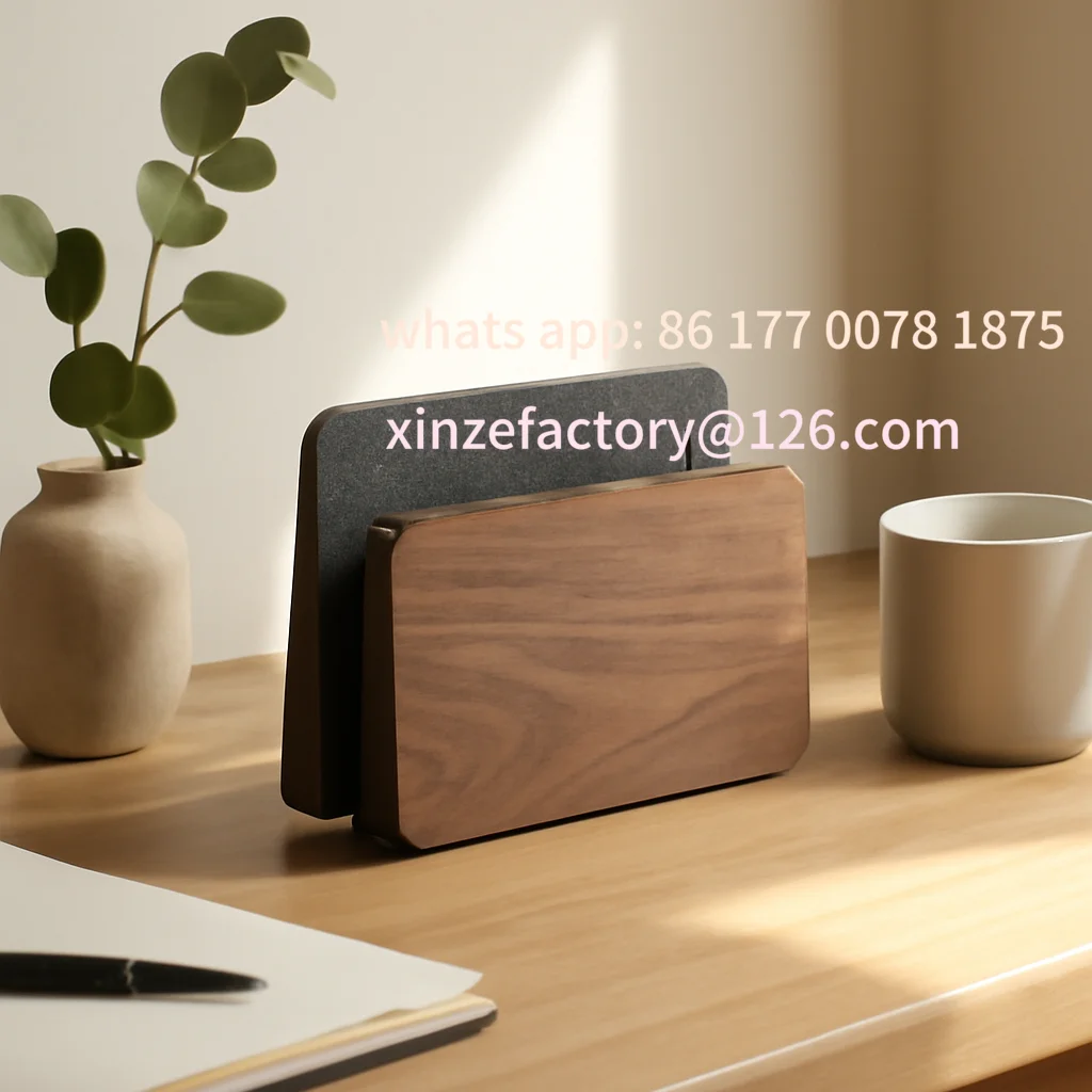 Customizable Laptop Vertical Stand Walnut Anti-slip Tablet Computer Display Stand Office Desktop Mobile Phone Storage Rack