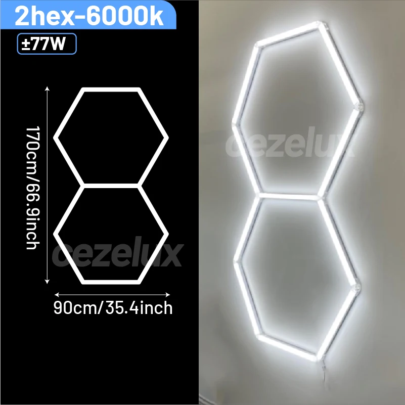 Kapperszaak kapsalon hexagonale led-verlichting voor garage werkplaats kantoor sportschool auto berging studio plafondlamp honingraatbuis - afbeelding 1