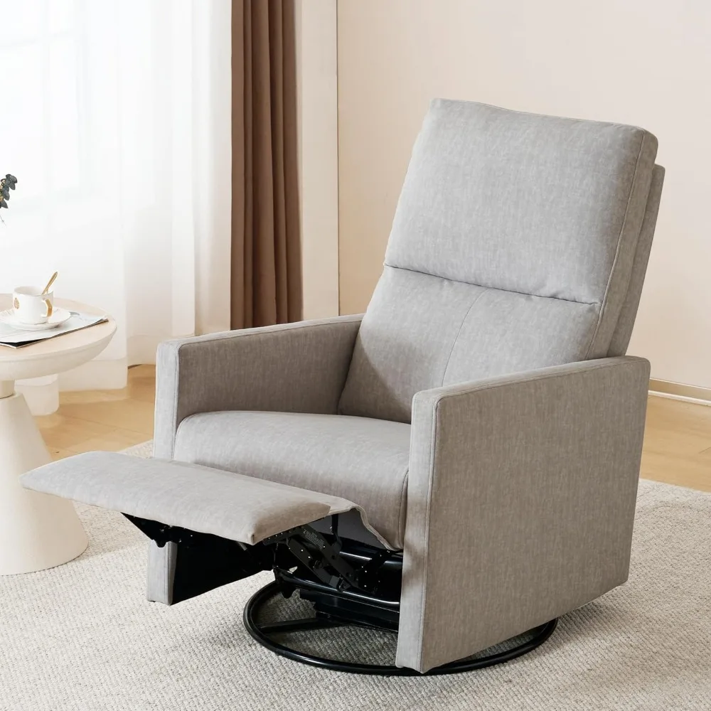 Recliner Chair for Adults, Rocker Nursery Glider Chair for Living Room Bedroom, Upholstered Fabric Reclining Single Sofa Chair