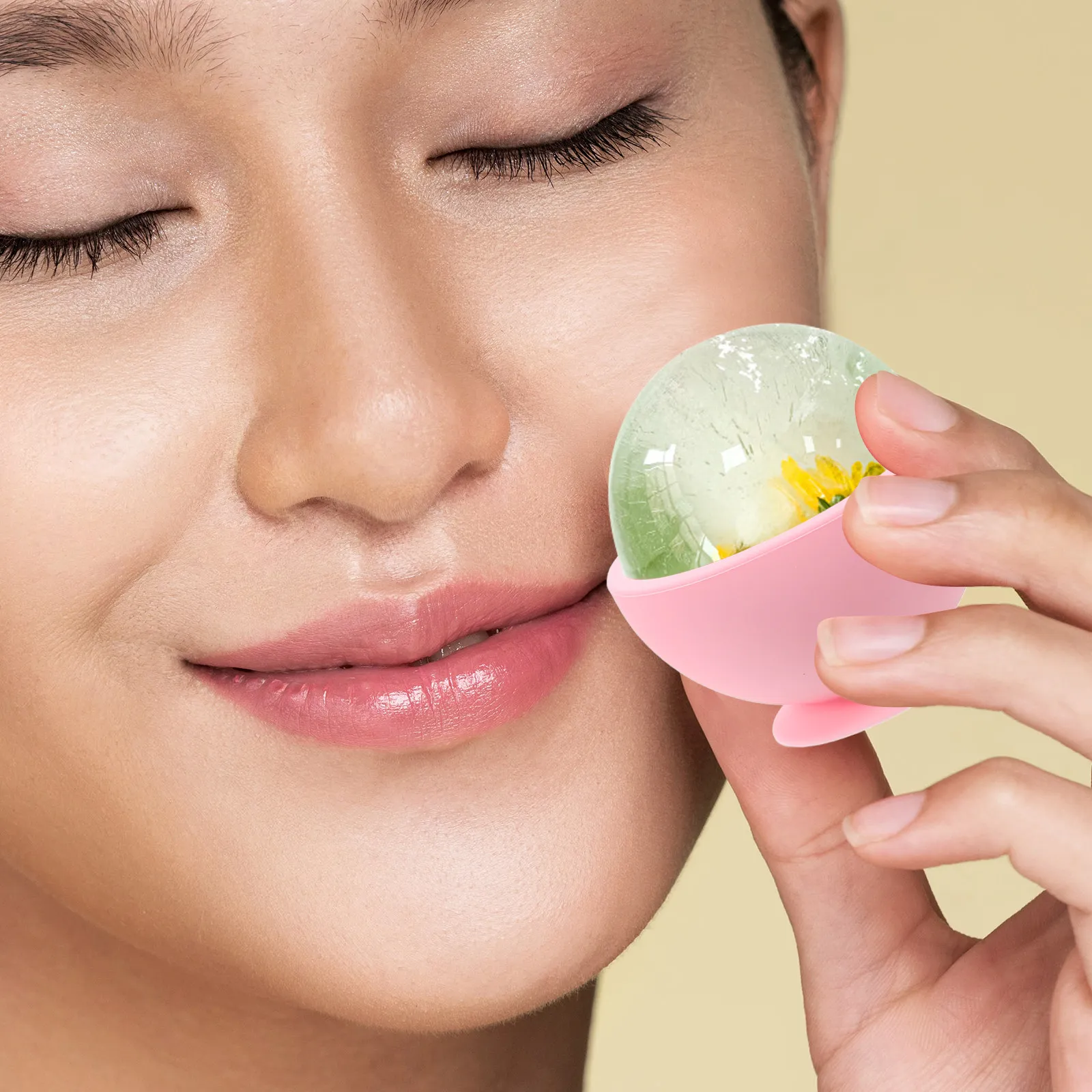 Herramienta de Masaje Facial Portátil de Silicona, Rodillo Refrescante para el Cuidado Facial, Reparación de Rojeces Solares, Regalo