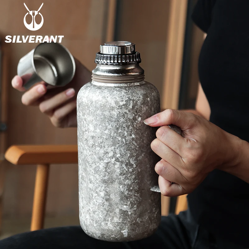 

EDC Pure Titanium Water Coffee Tea Single Wall Bottles Flasks Portable Outdoor Camping Travel Gear EDC Tools 1000ml
