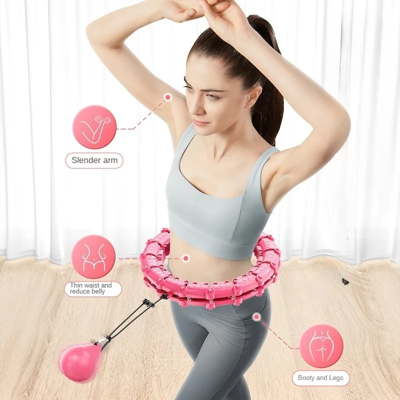 Hula Circle sport Exercise Hoop Weight Loss and Slimming Exercise Fat Burning Fitness Equipment Adjustable with Detachable Knots