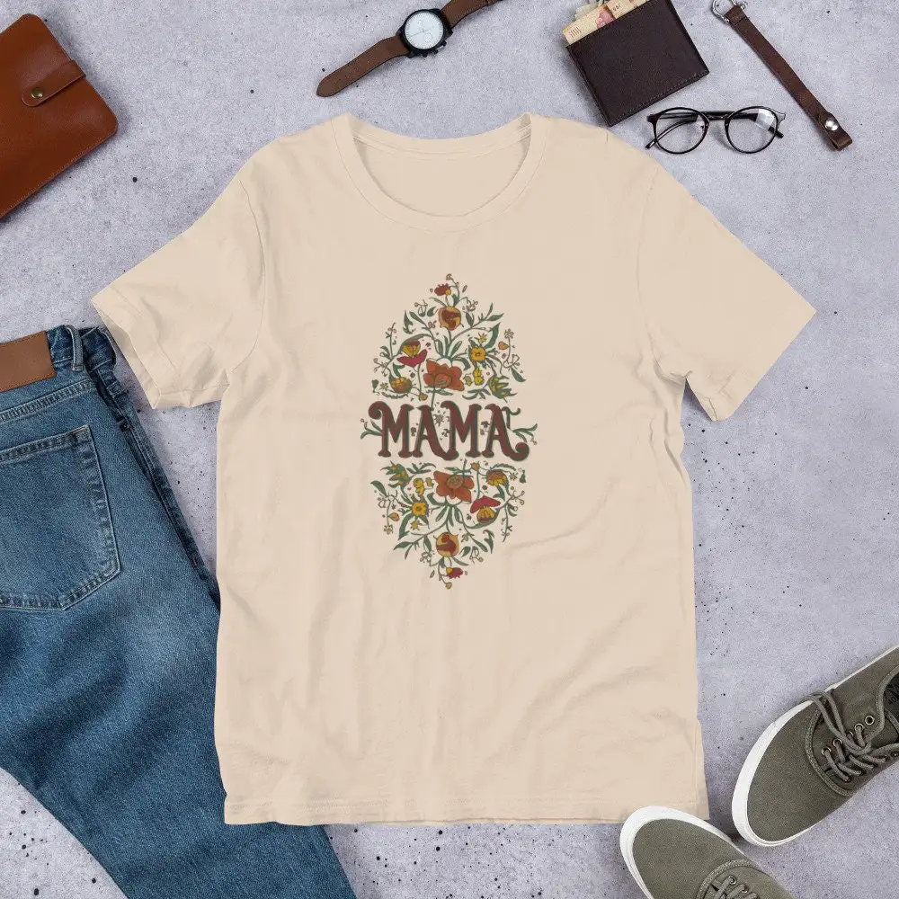 Floral Mama T Shirt Mom Flower Mum Boho Birthday Idea For Mummy Pretty Mother From Son Daughter