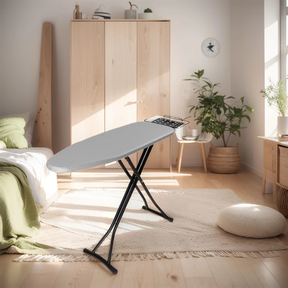 Steam Iron Rest Height Adjustable Ironing Board with Iron Rest with Heat Cover Lightweight Ironing Board Non-Slip Legs