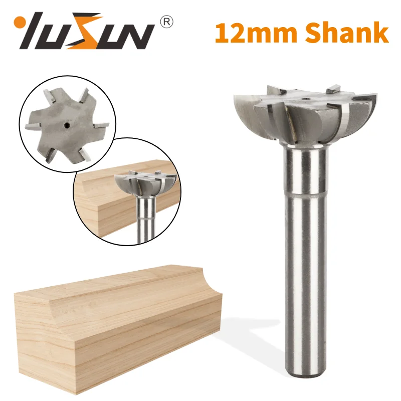 YUSUN 12MM Shank 6 Edge Finger Grip Bit Router Bit Woodworking Milling Cutter For Wood Bit Face Mill Carbide Cutter End Mill