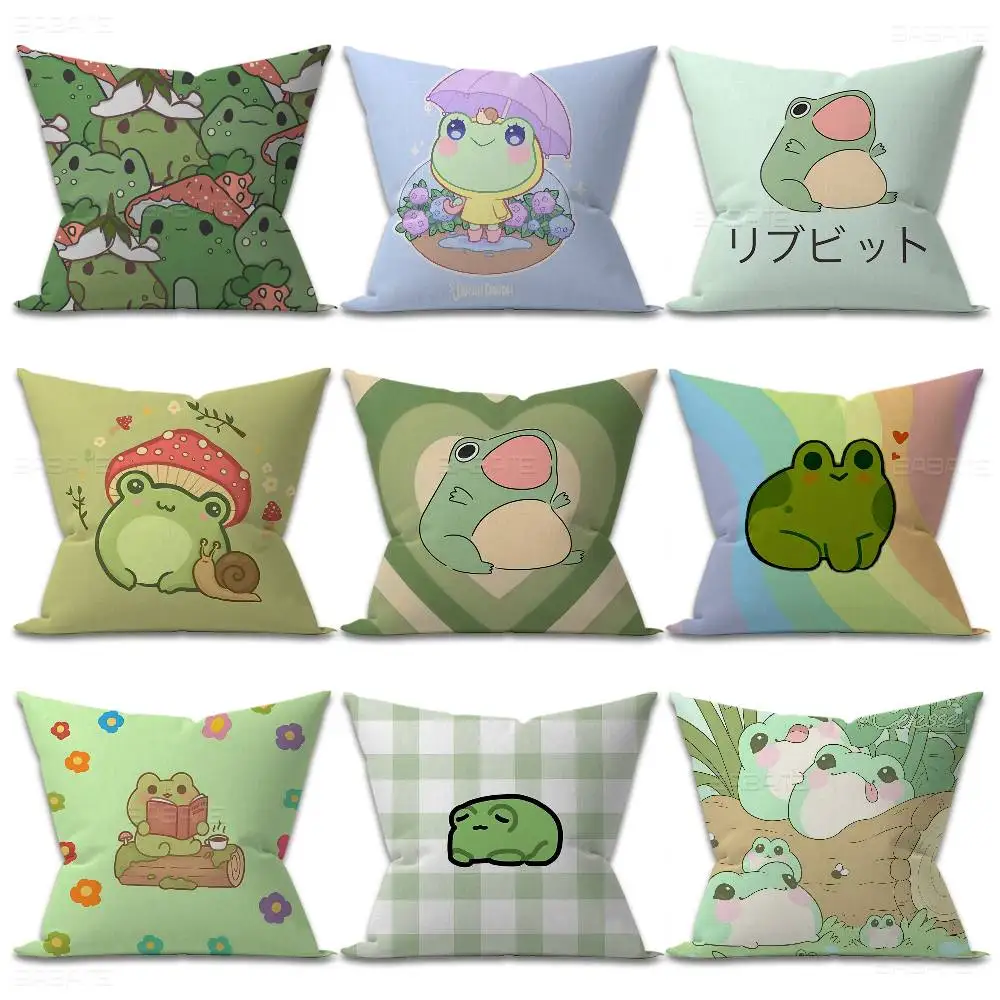 

Cute Frog Pillow Cushion Cover Pillowcase Living Room Sofa Home Decor Customized
