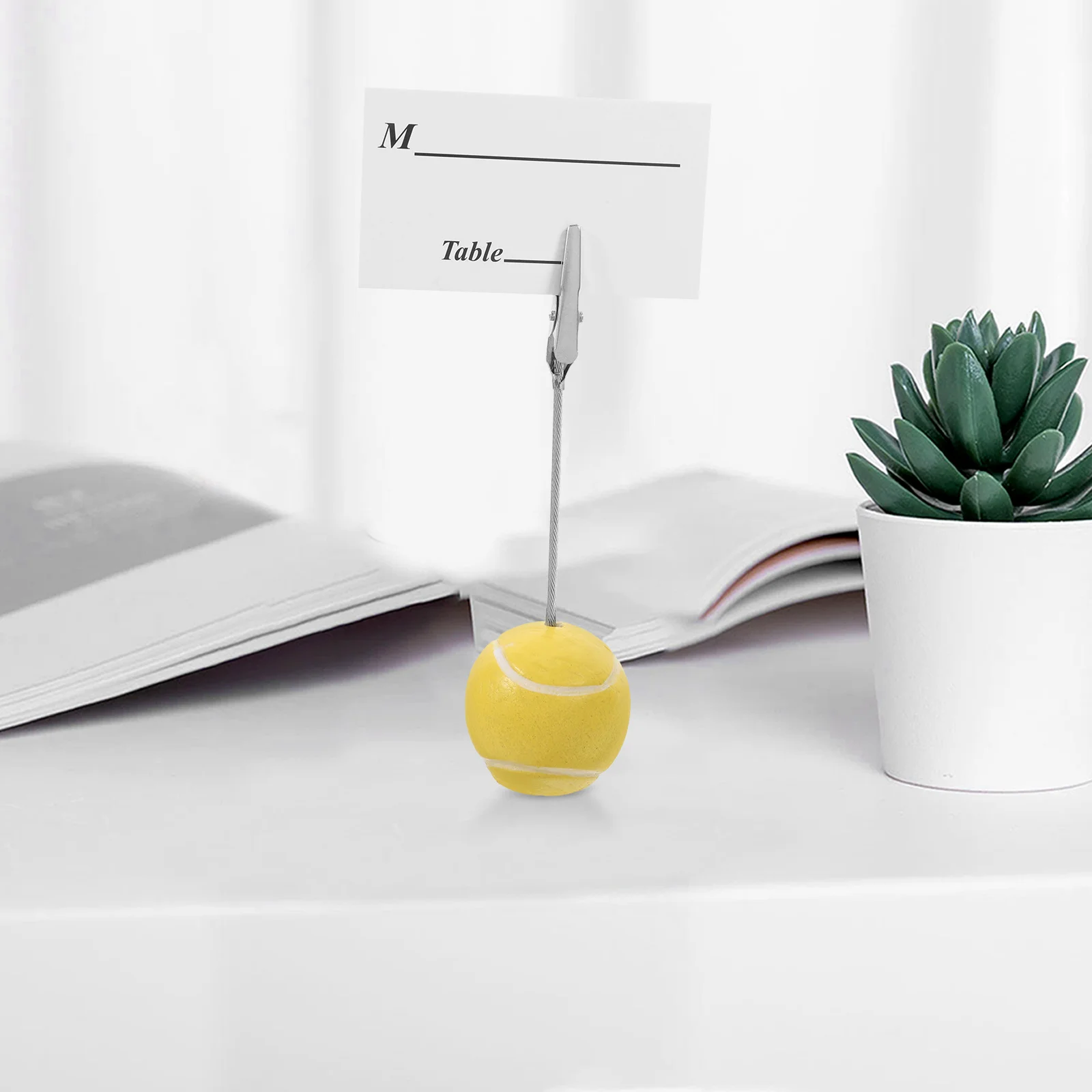 

3Pcs Tennis Ball Base Memo Clips Business Card Holder Photo Clip Stand Desktop Memo Holder Picture Display Stand