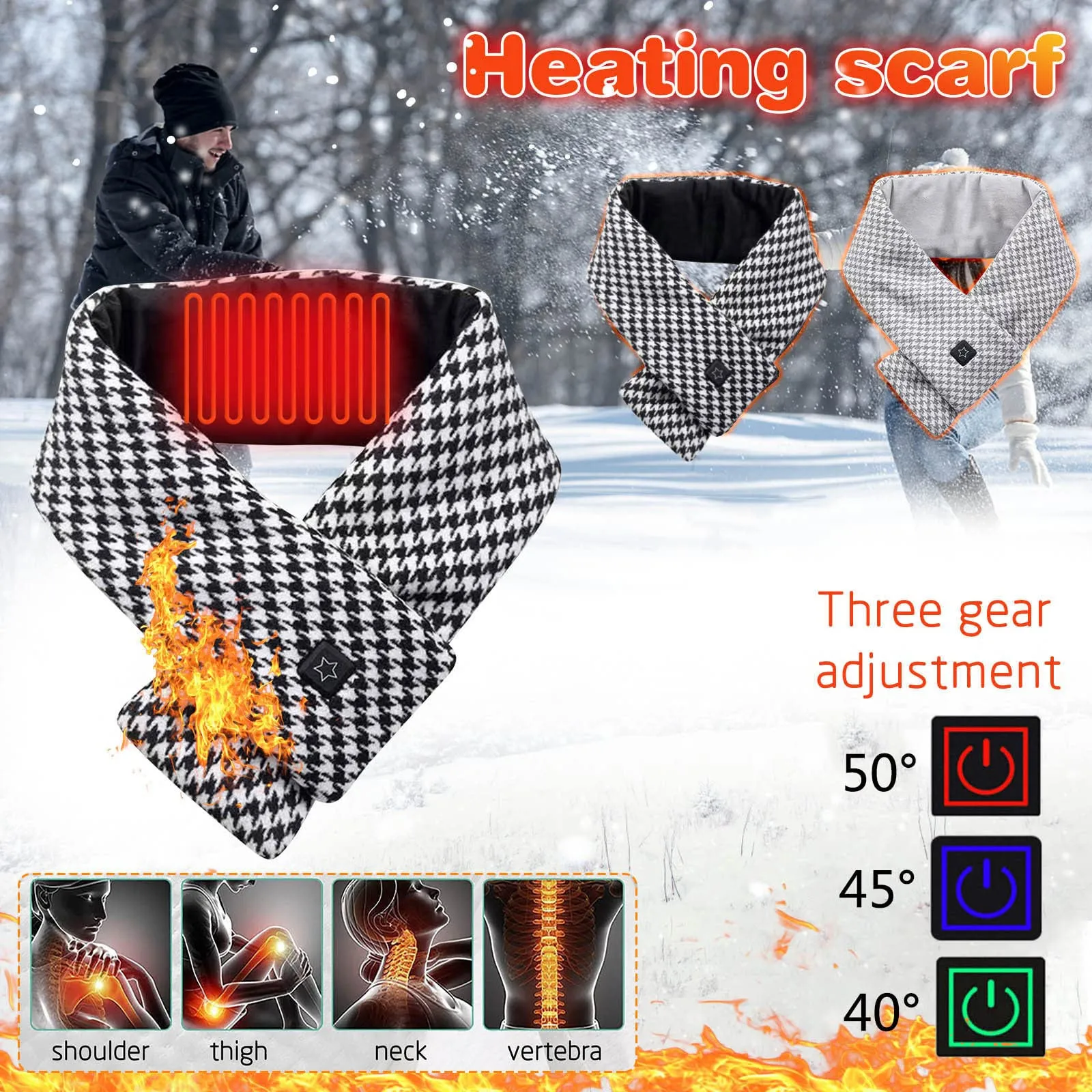 Protection students warm hat neck heating gifts 2024 heating scarf autumn winter neck protection heating shoulder women men