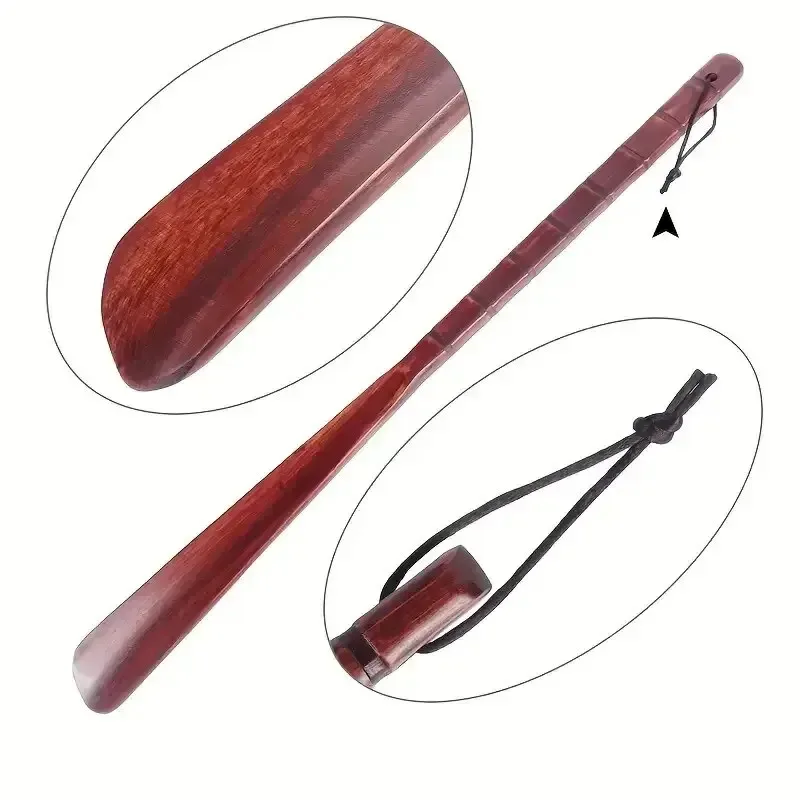 54CM Durable Professional Wooden Shoe Horn Flexible Long Handle Shoehorn Useful Shoe Lifter for seniors Shoe Spoon Home Tools image 6