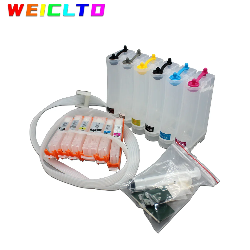 Sistema Ciss de PGI-150 CLI-151 de 6 colores con Chip de reinicio automático para impresora Canon MG5610 MG6310 MG6610 MG7110 MG7510 iP8710