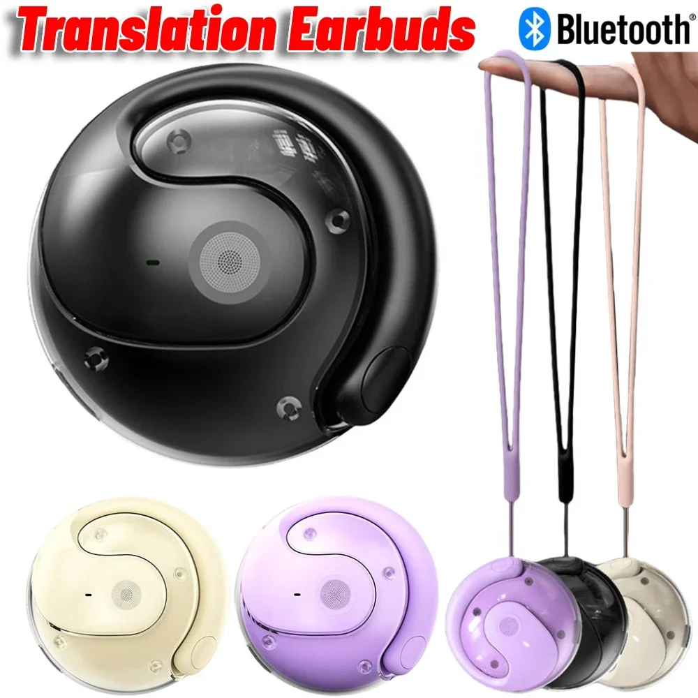 Wireless Translation Earbuds Real-time Translation Language Translation Device Voice Translator Earbuds for Travel Business Gift
