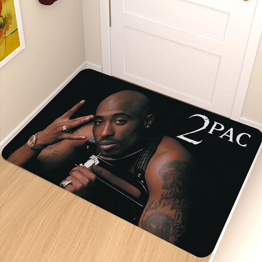 2Pac Tupac Amaru Shakur Floor Mat Bathroom Mat Kids Room Bedroom Decoration Balcony Anti-Slip Doormat Living Room Bedside Rugs