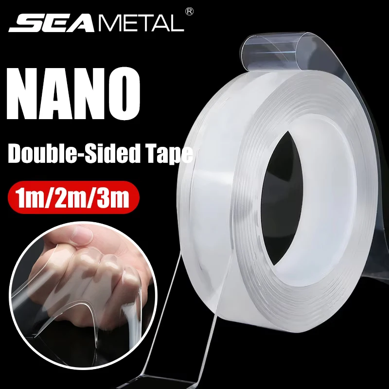 

SEAMETAL High Ductility Nano Sticker for Car/Home Transparent Double-Sided Adhesive Washable Reusable Tape No Residual