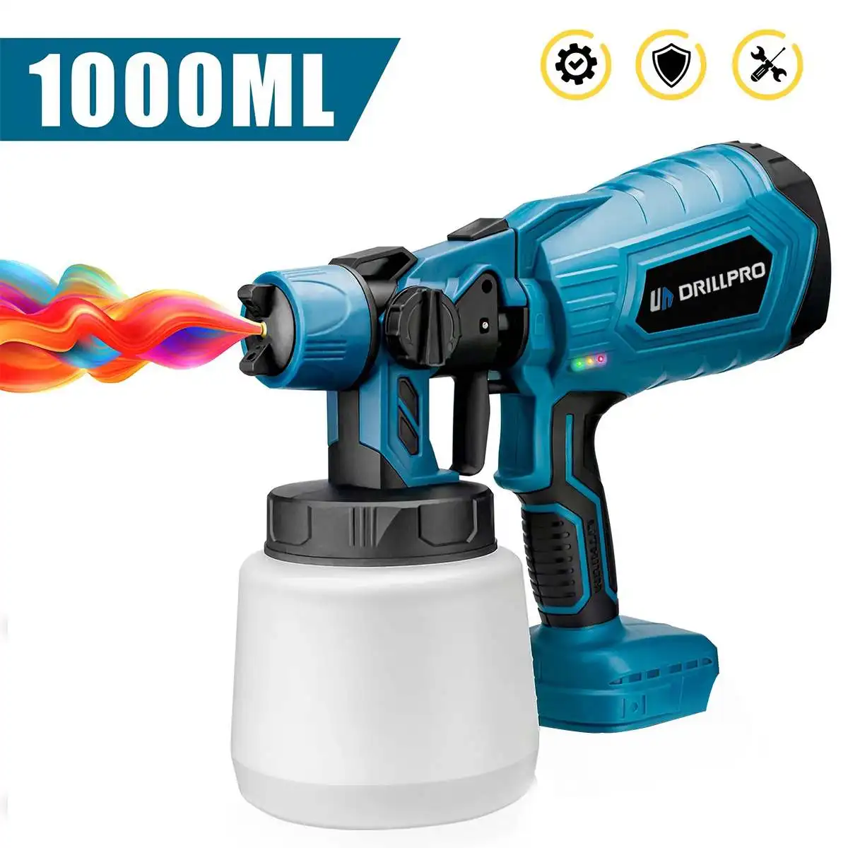 

1000ML Cordless Electric Spray Gun Paint Sprayer High Power Auto Furniture Steel Coating Airbrush For Makita 18V Battery