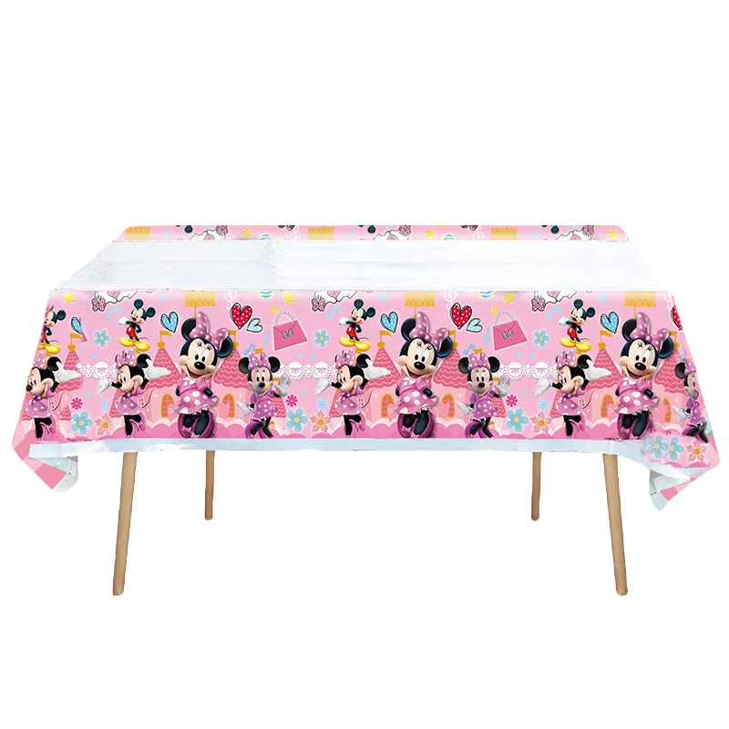 Disney-Nappe de Poulet et Minnie Mouse pour Enfant, Fournitures de ixd'Anniversaire, Couvre-Table, Décorations