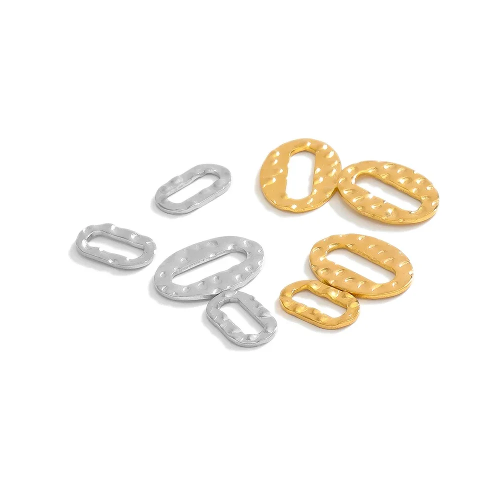 20pcs Stainless Steel Gold Hollow Oval Charm Connectors for DIY Exquisite Jewelry Earrings Necklace Accessories Making Supplies