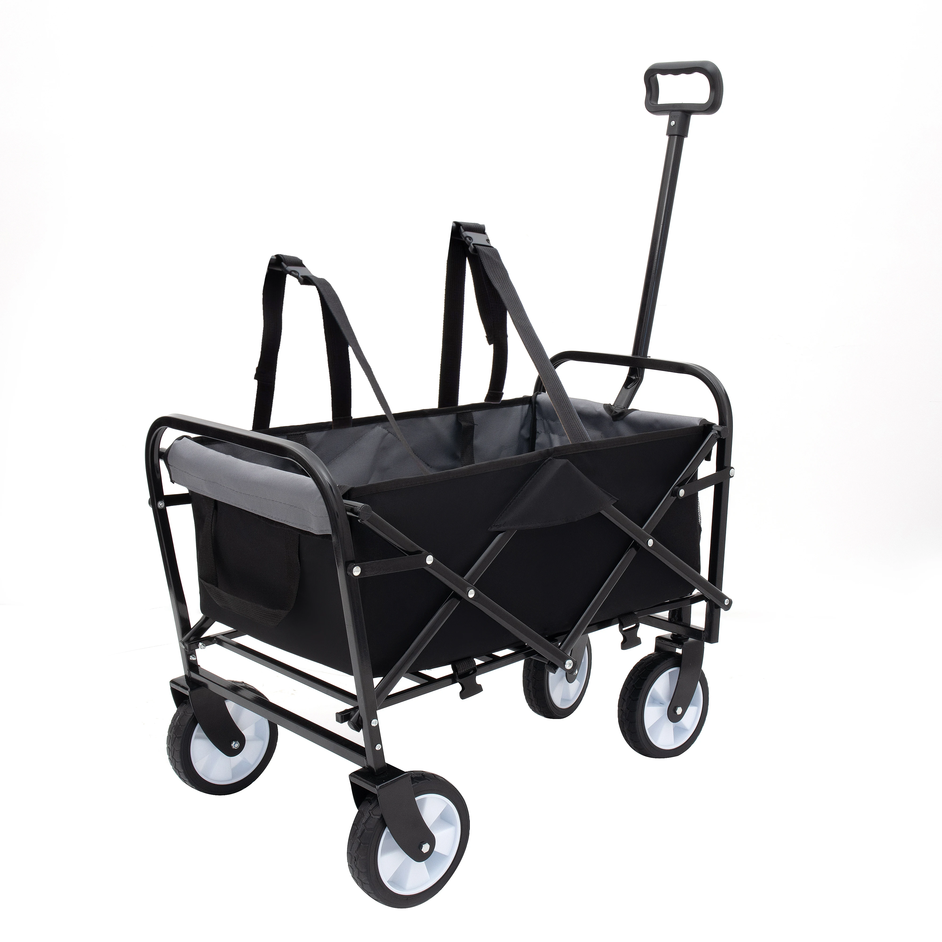 

Minimeetall Strap Collapsible Foldable Wagon Cart with strapping system, Beach Wagon , Utility Cart , Utility Wagon Grocery Cart
