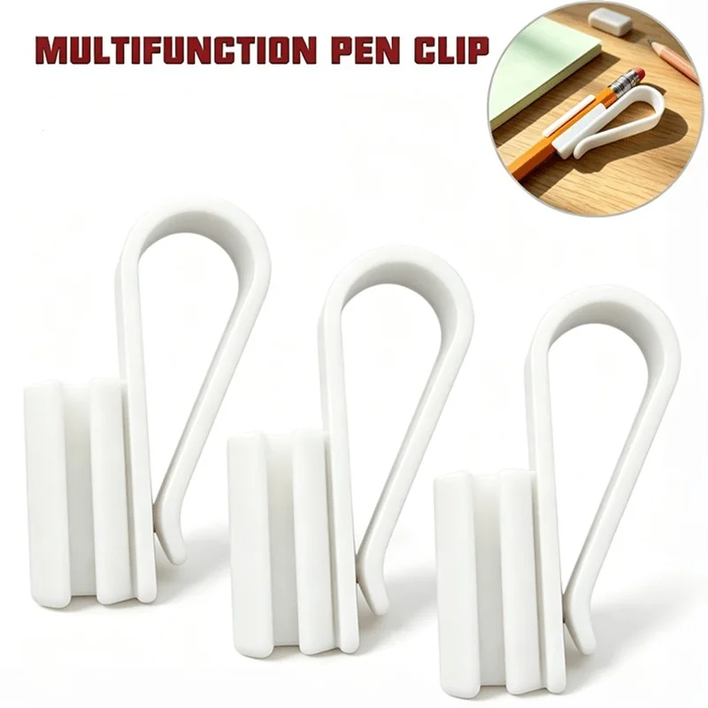 3PCS Universal Plastic Pocket Pen Clip Detachable Pencil Fixing Clip Anti Falling Writing Tool Clip Student Office Stationery