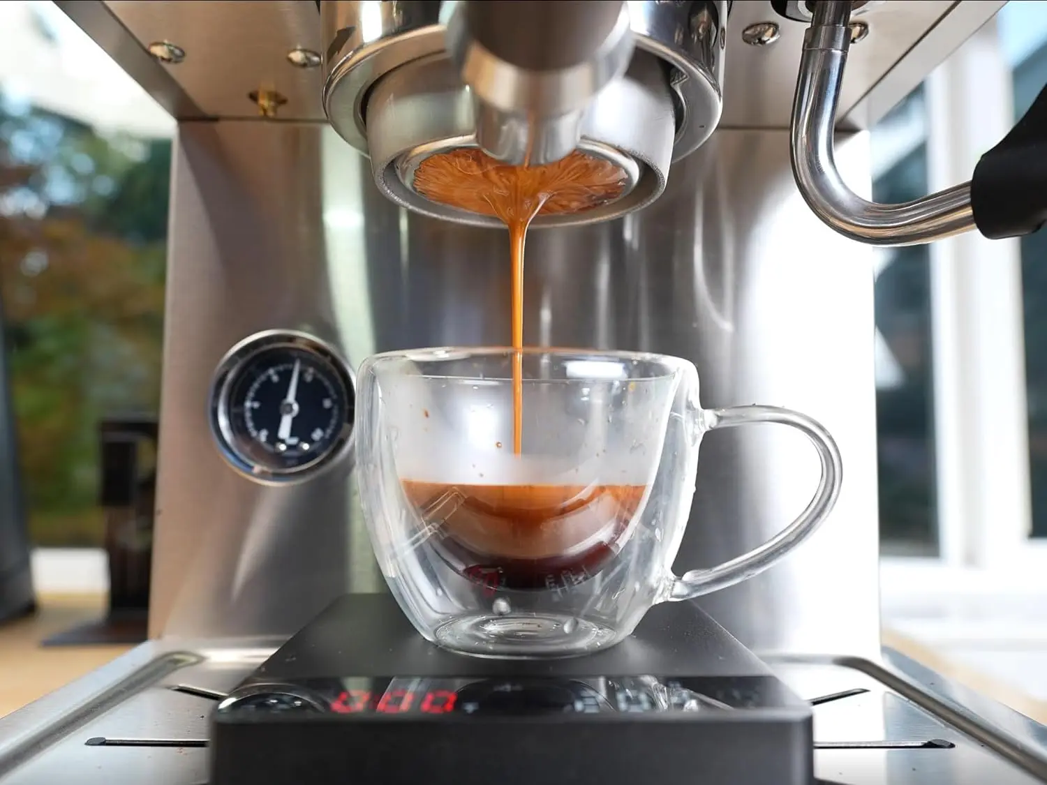 Mesin Espresso Apex, baja tahan karat disikat