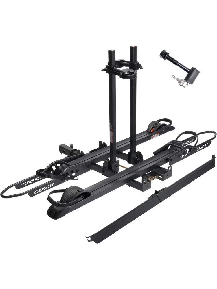 

Багажник для электронного велосипеда CyberRack S2, вместимость 300 фунтов, складные велосипедные стойки для буксирного устройства, тяжелый багажник для электрического велосипеда для 2 электронных велосипедов, до 5 дюймов