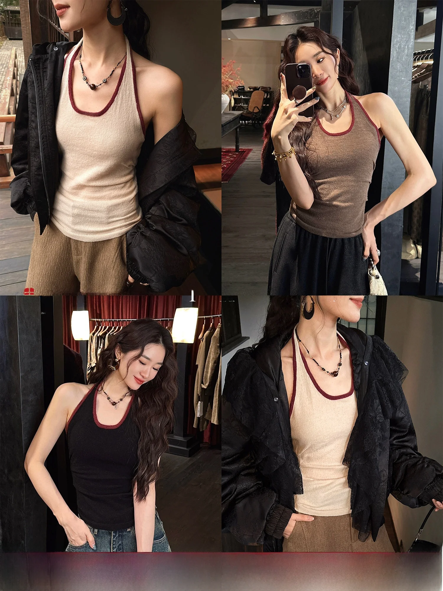 

Женский мягкий шерстяной жилет из альпаки Sangji Bla Flower, модный базовый топ, новинка 2025 года, для повседневной носки, облегающий крой