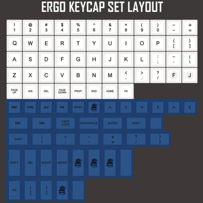 Ergodox keycap personalizado dsa95 chave dividida teclado keycaps pbt bicolor bonito artesanal chave boné para teclado mecânico acessórios de jogo