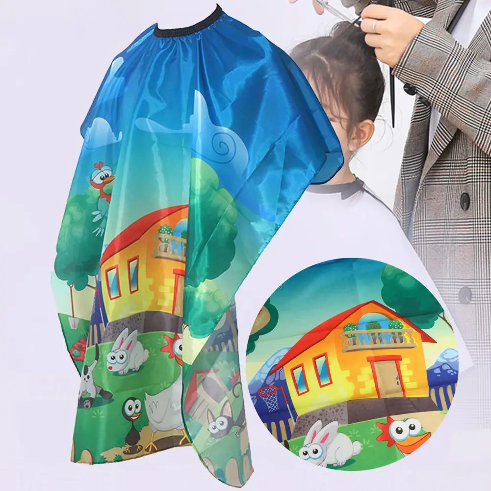 130*90cm Cartoon Design Child Haircut Apron Non-Sticky Nylon Waterproof Haircut Kids Cloth Cape For Home Barber Shop Hairdress