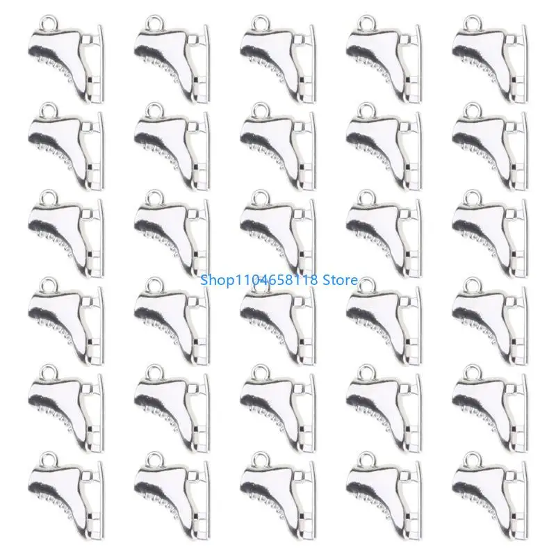 

Pack Of 30 Fashionable 3D Ice Skate Pendants Charm For Necklaces And Bracelets