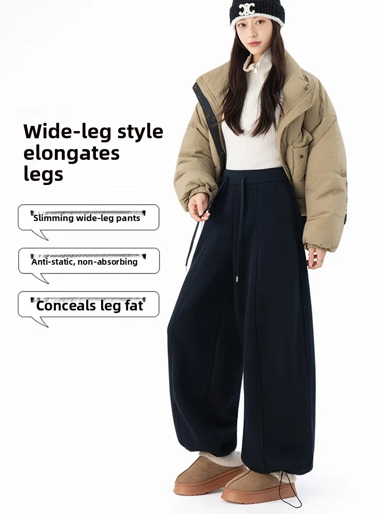 Pantaloni sportivi con coltello curvo a banana rossa americana Pantaloni sportivi invernali da donna Fce Thi Lazy Sle Pantaloni larghi casual a gamba larga