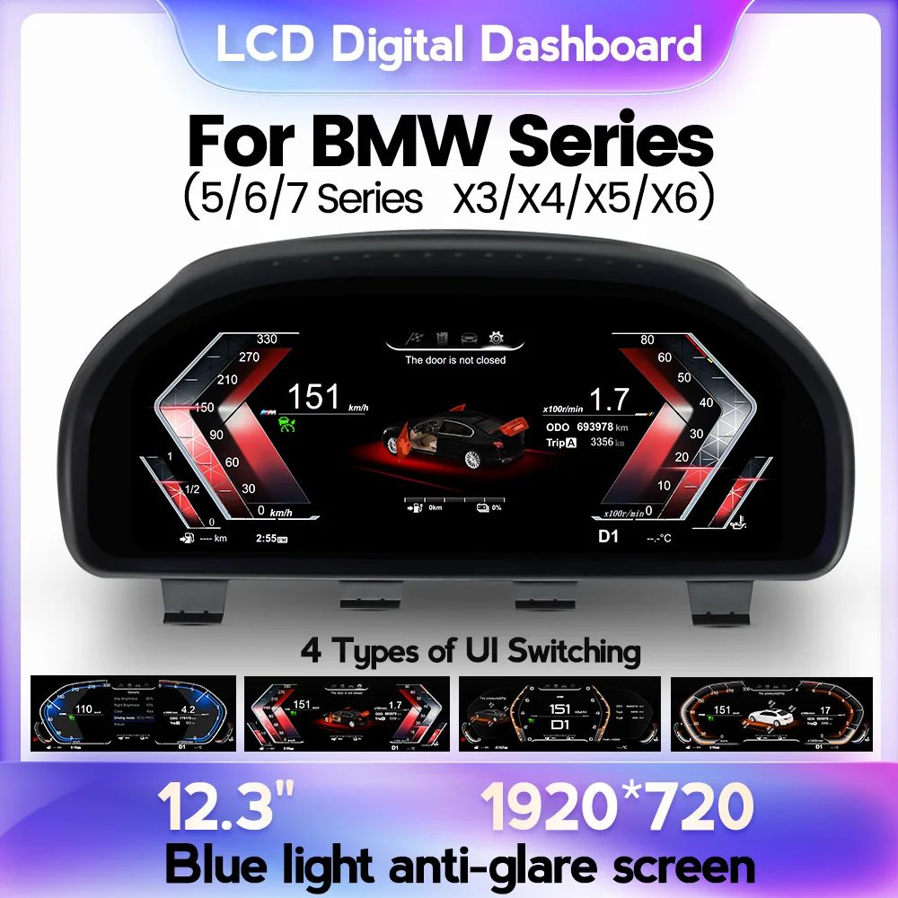 LCD do samochodu przyrząd pomiarowy cyfrowy klaster dla BMW F07 F10 F11 F18 F06 F12 F13 F01 F02 F03 F25 F26 F15 F16 prędkościomierz na desce