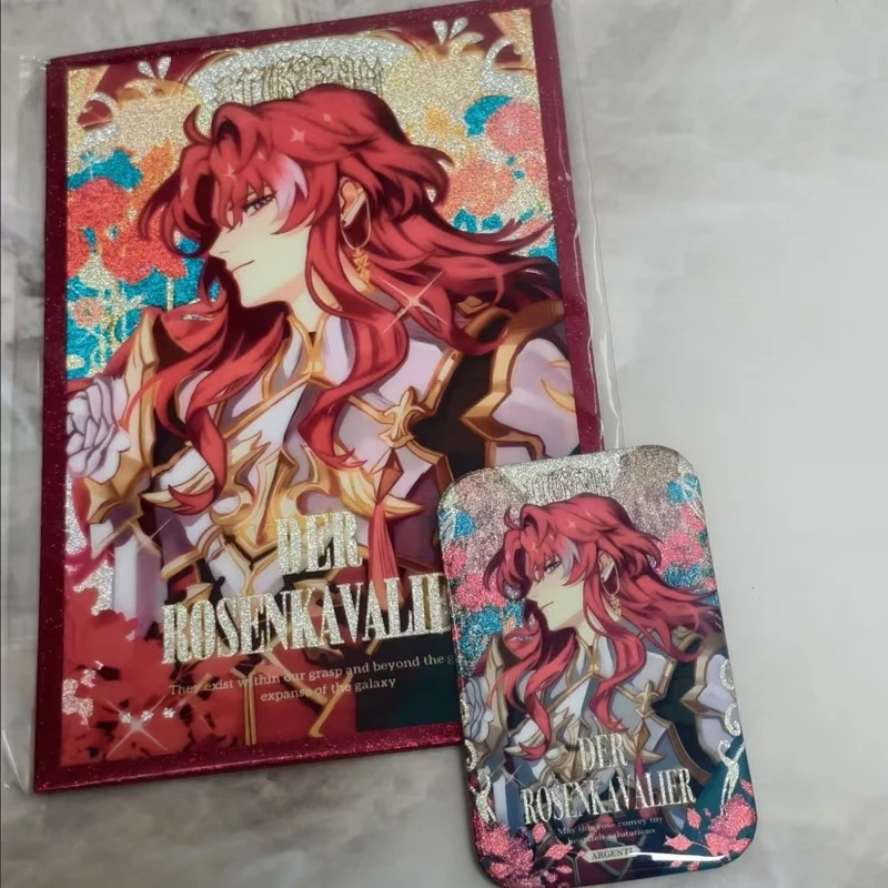 2Pcs/Lot Game  Exquisite Card And Brooch Argenti Pin Cosplay Badge Clothes Decoration Birthday Gift