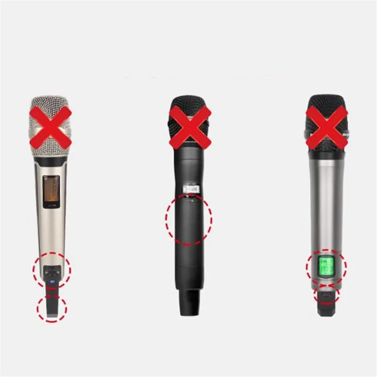 SMIEA Custodia protettiva elastica per microfono wireless Custodia protettiva per maniglia colorata Protezione anticaduta per accessori scenici Ktv B