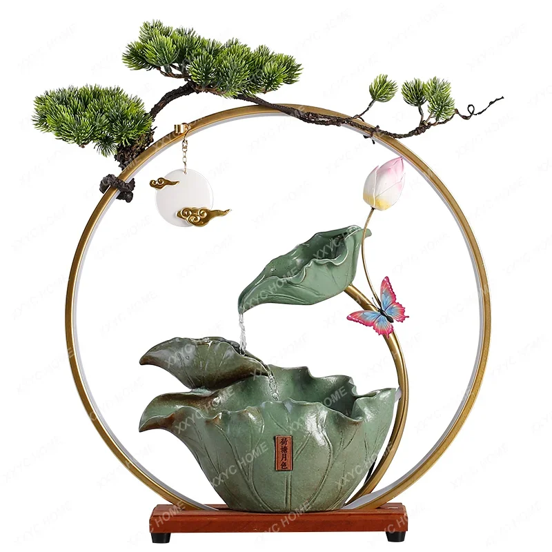 

Украшения с проточной водой, циркулирующая вода, украшения для дома, гостиной, офиса, фонтан лотоса, новоселье