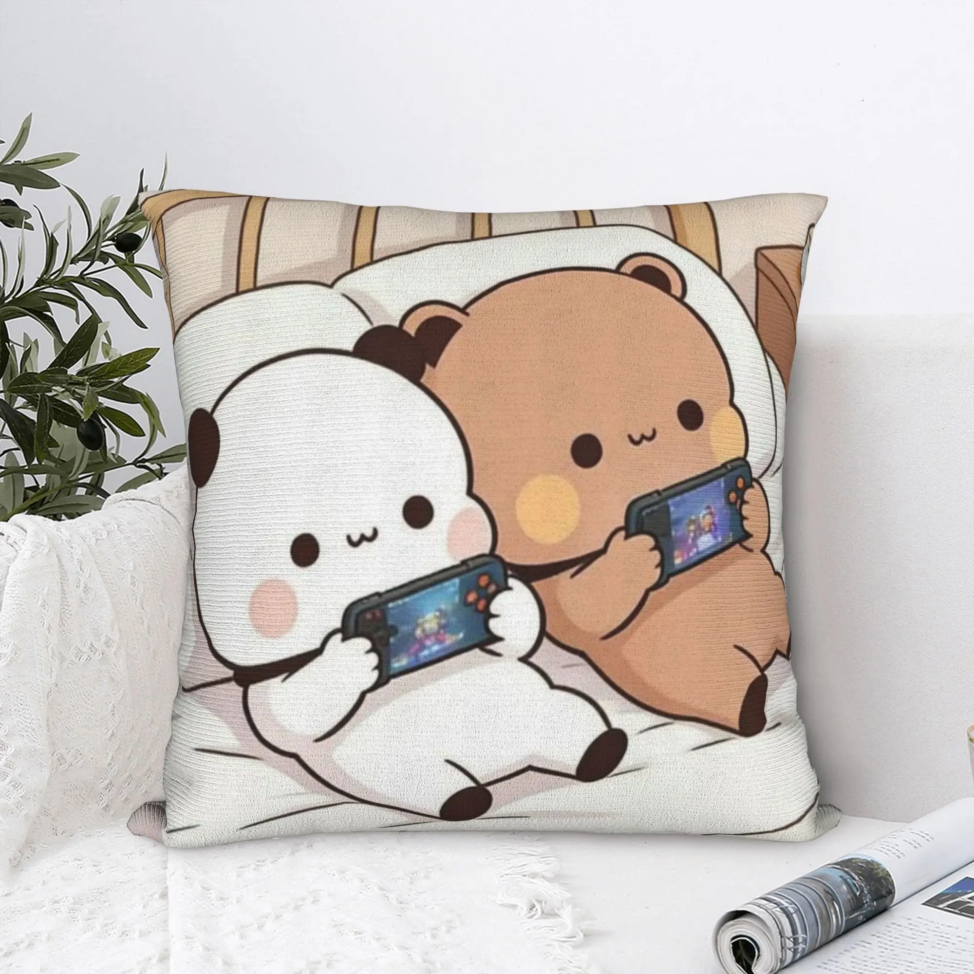 Cartoon Panda Bubu Dudu Square Pillow Cases  Cushion Cover Creative Zipper Decorative Throw Pillow Case Cover for Home 45x45cm