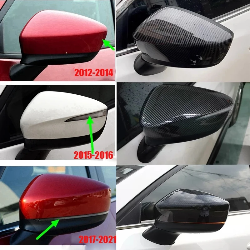 For Mazda CX-5 CX5 2012 -2014 2015 2016 2017-2021 ABS Side Door Mirror Carbon Fiber Look Rear View Rearview Caps Trim Car Covers