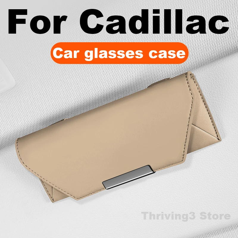 

Leather Car Glasses Case For Cadillac XT4 XT5 XT6 CT4 CT5 CT6 Optiq LYRIQ Escalade IQ 2025 Universal Fit Sun Glasses Storage Box