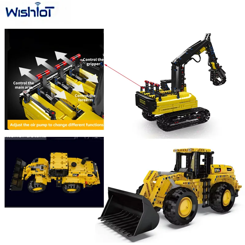 

17084/17077 MOC Building Blocks Wheel Loader/Hydraulic Log Grapple Assembled Collectible Ornament Model Bricks Boys Toys Gifts